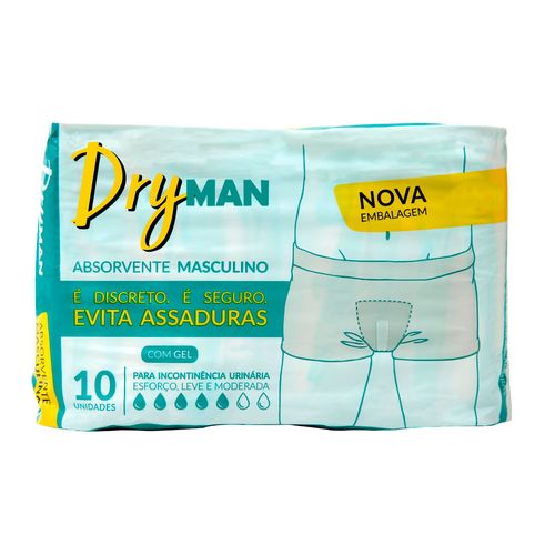 Absorvente Dryman Masculino C/10 Unidades