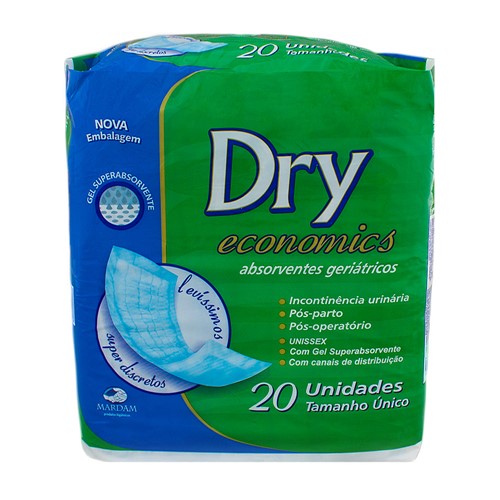 Absorvente Geriátrico Dry Economics com 20 Unidades