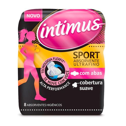 Absorvente Intimus Sport Suave com Abas Ultrafino 8 Unidades