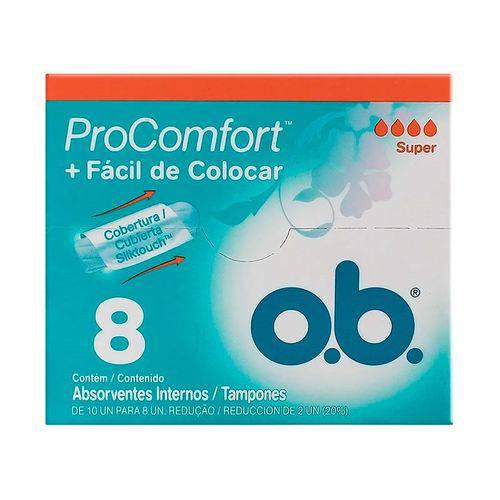 Absorvente O.b Pro Comfort Super com 8 Unidades