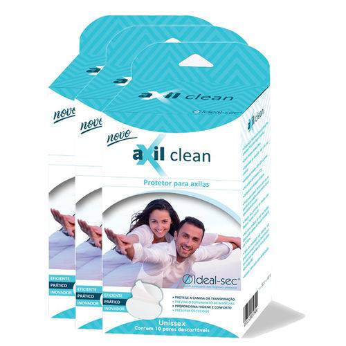 Absorvente-suor Excessivo e Sudorese Axilas Axil Clean Original Ideal-sec Kit3cx
