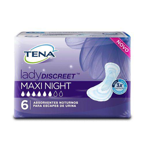 Absorvente Tena Lady Discreet Maxi Night 6 Unidades