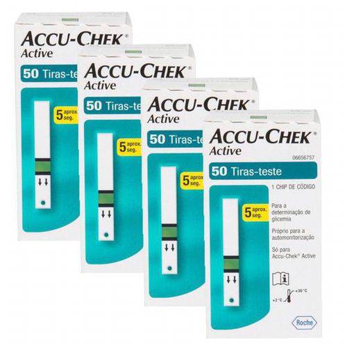 Accu-chek Active com 50 Tiras Reagentes 4 Unidades