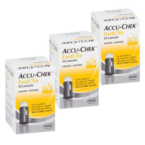 Accu-chek Fastclix com 24 Lancetas 3 Unidades