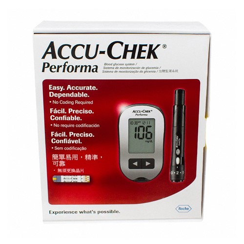 Accu-Chek Performa Novo Kit Monitor de Glicemia com 1 Aparelho + 1 Lancetador FastClix + 1 Tambor Lancetas FastClix + 10 Tiras Teste