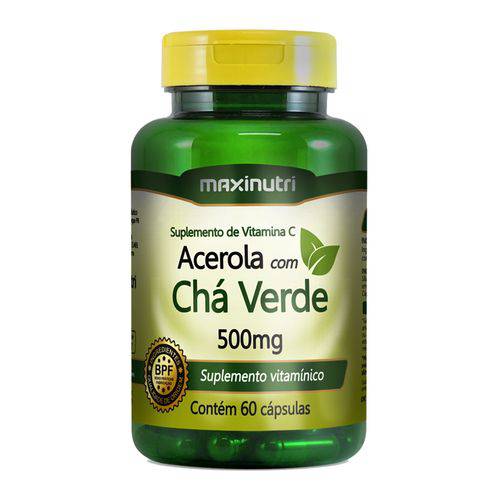 Acerola C/ Chá Verde 500mg - Maxinutri - 60 Cápsulas