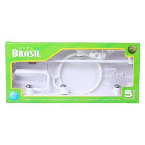 Acessório Banheiro 5 Peças Brasil Branco