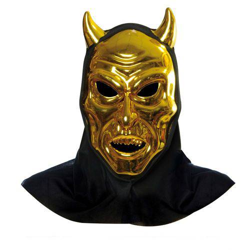 Acessório Carnaval Festa Fantasia Mascara de Terror Lucifer Ouro