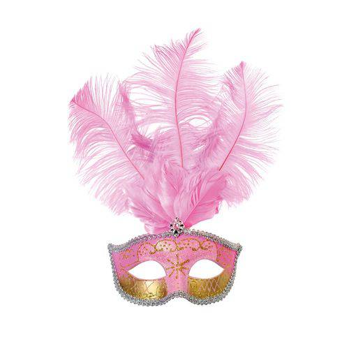 Acessório Carnaval Festa Fantasia Mascara Luxo Rosa