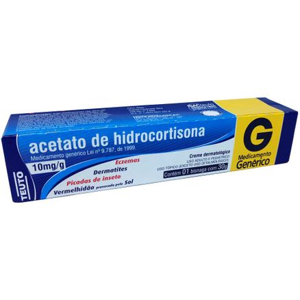Acetato de Hidrocortisona Creme Dermatológico 30g Genérico Teuto