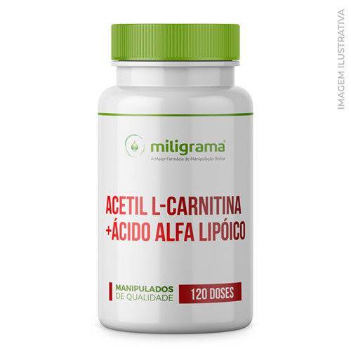 Acetil L-carnitina 500mg + Ácido Alfa Lipóico 200mg - 120 Doses