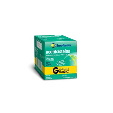 Acetilcisteína 200 Mg Eurofarma 16 Envelopes