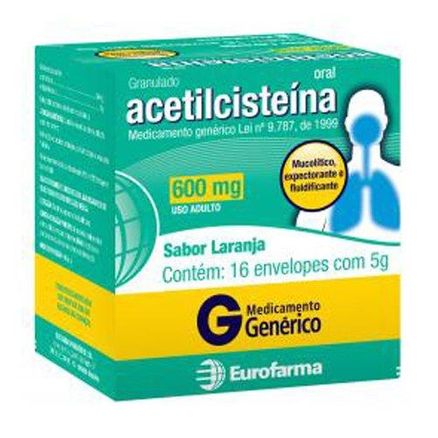 Acetilcisteina 600mg 16 Envelopes de 5g Generico Eurofarma