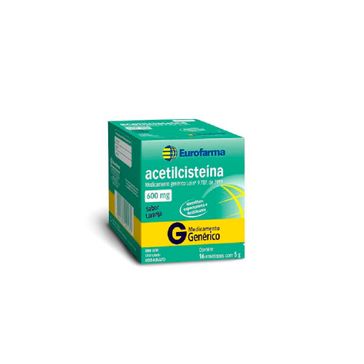 Acetilcisteína 600mg Eurofarma 16 Envelopes