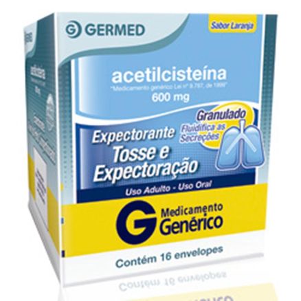 Acetilcisteína 600mg Pó 16 Envelopes Generico Germed