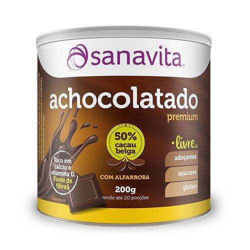 Achocolatado Premium 50% Cacau Belga Sanavita - 200g