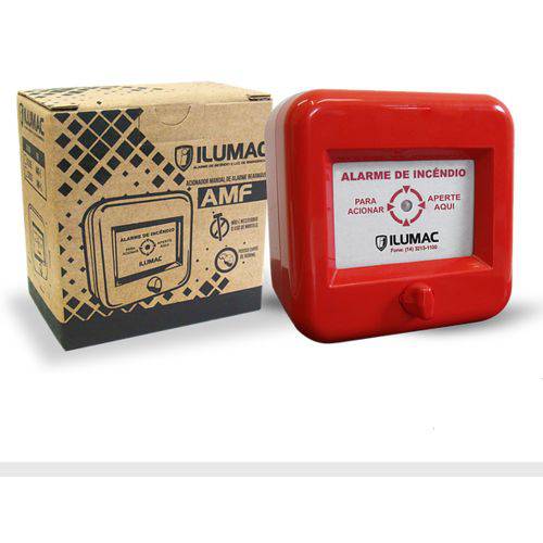 Acionador Manual de Alarme de Incendio 10 a 28 Vcc Ilumac