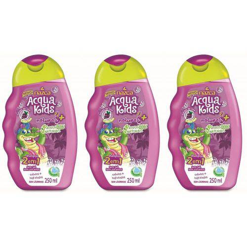 Acqua Kids 2em1 Uva e Aloe Vera Shampoo 250ml (kit C/03)