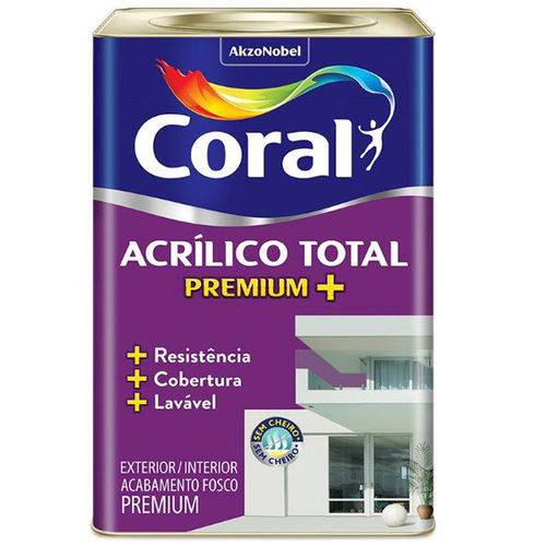 Acrílico Total Premium Fosco 18L Branco Neve - Coral