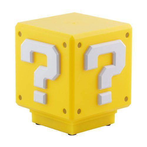Action Figure Luminaria Nintendo Super Mario Bros - Mini Question Block com Som