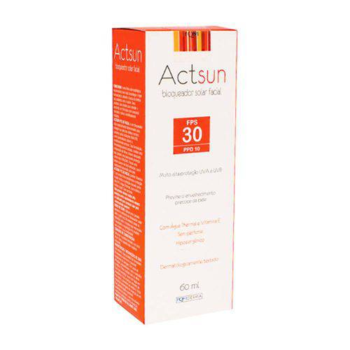 Actsun Protetor Solar Facial Fps 30 60ml