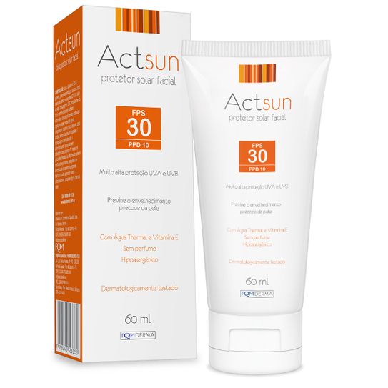 Actsun Protetor Solar Facial Fps30 60ml