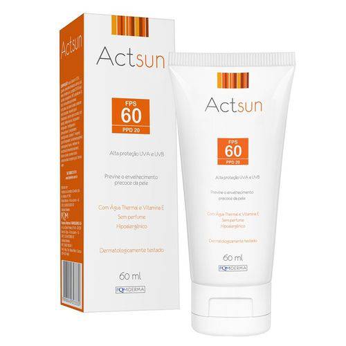 Actsun Protetor Solar Fps 60 Facial 60ml
