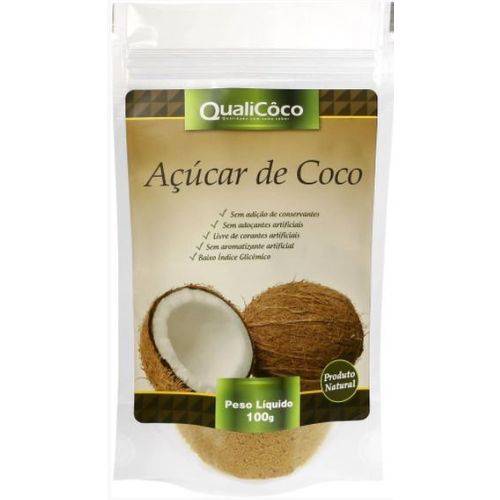 Açúcar de Coco Natural - QualiCôco - Sache com 100g