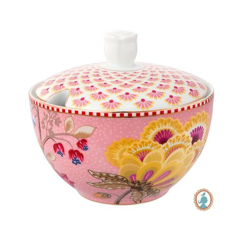Açucareiro Rosa em Porcelana Floral Fantasy 11cm - Pip Studio
