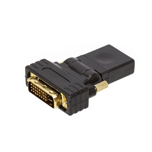 Adaptador DVI-D Macho para HDMI Fêmea Rotativo