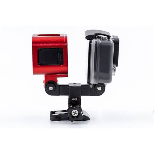 Adaptador e Suporte Duplo para Duas Câmeras em Alumínio para GoPro Hero SJCam Xiaomi