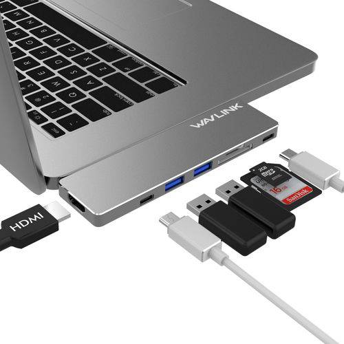 Adaptador Hub Macbook Pro USB-C Tipo C Multiportas Hdmi 4K USB 3.0 SdCard
