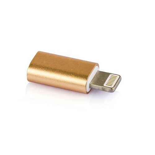 Adaptador Micro USB para IPhone 5, 6, 7, 8 Lightning Dourado