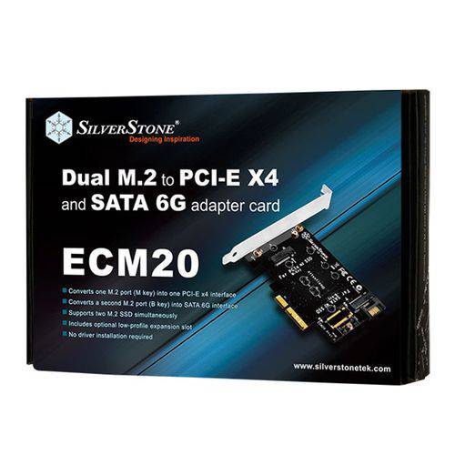 Adaptador PCI-e para M.2 e SATA - Silverstone - SST-ECM20