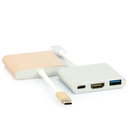 Adaptador USB 3.1-C Multiporta com USB, HDMI e USB-C Prata