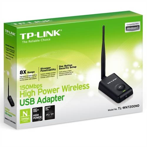 Adaptador USB Wireless TP-LINK TL-WN7200ND ALTA Potencia, 150 MBPS com 1 Antena Destacavel OMNI-DIR