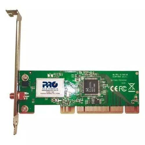 Adaptador Wireless PCI 2.4 GHz Padrão IEE 802.11g (54Mbps) Proeletronic
