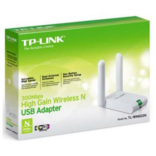 Adaptador Wireless Tp-link Usb N 300mbps Alto Ganho (tl-wn822n Br)
