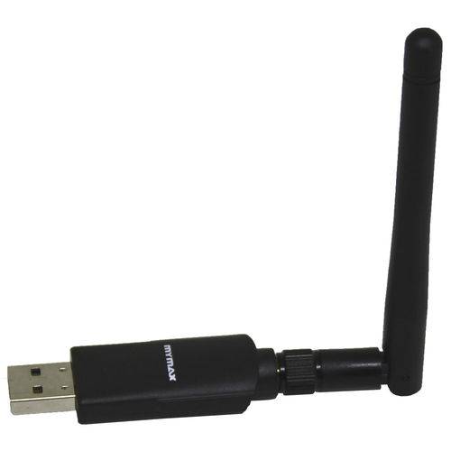 Adaptador Wireless Usb 300mbps com Antena Externa - Preto - Mymax