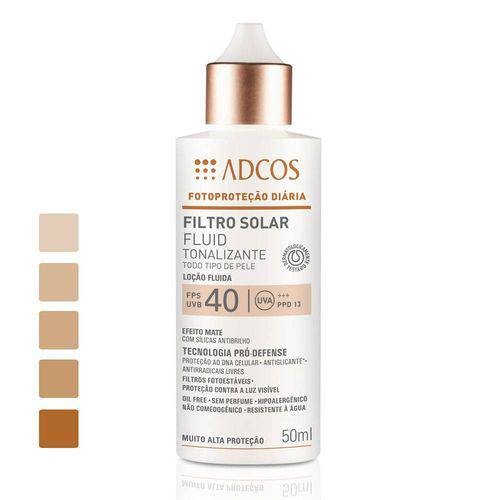 Adcos Filtro Solar Fluid Tonalizante Fps40 Ivory - 50ml