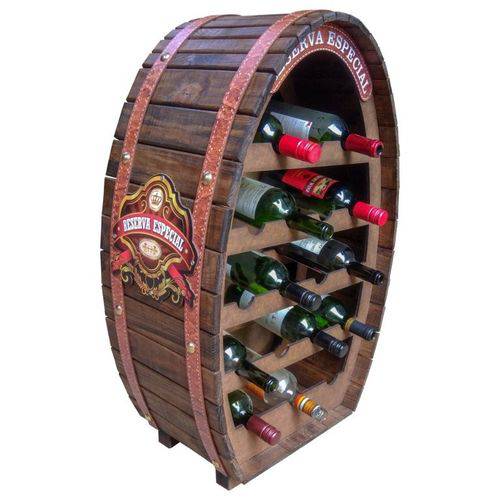 Adega Porta Vinho Rack de Madeira para 18 Garrafas 80 X 50 Cm
