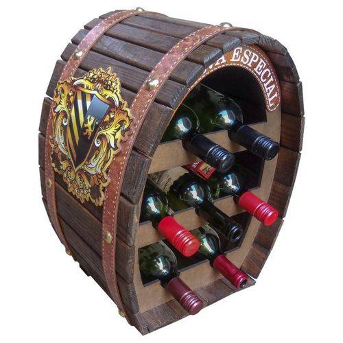 Adega Porta Vinho Rack de Madeira para 7 Garrafas 50 X 35 Cm
