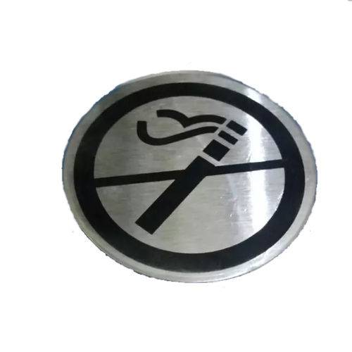 Adesivo Aço para Porta Proibido Fumar