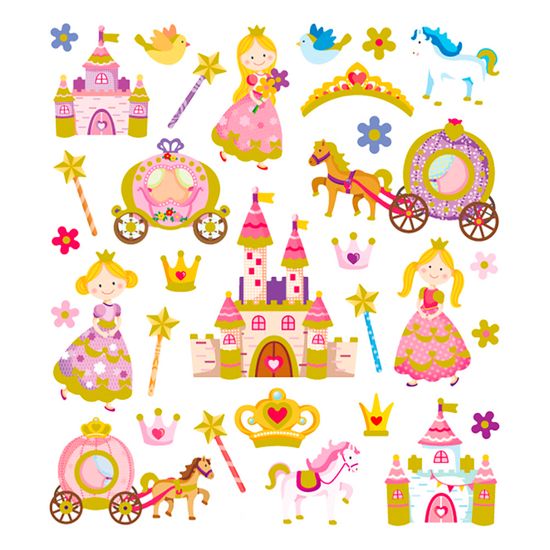 Adesivo Artesanal I Princesa Encantada com Glitter Ad1781 - Toke e Crie