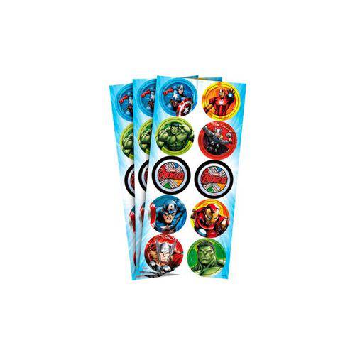 Adesivo Avengers Animated Redondo - 3 Unidades
