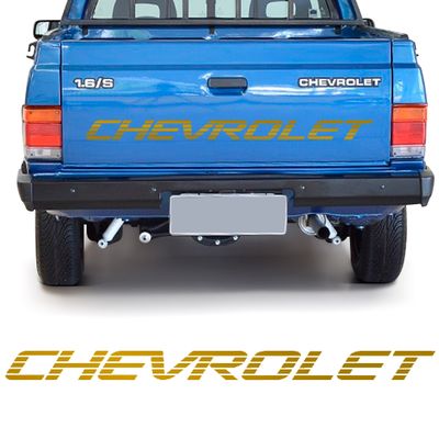 Adesivo Chevrolet da Tampa da Caçamba - S10 95/00 Chevy 85/95 Corsa Pick-up 95/03 - Dourado