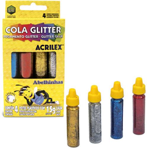 Adesivo / Cola com Glitter 4 Cores Sortidas 15g na Caixa