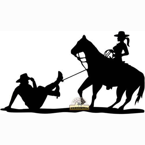 Adesivo Cowgirl Laçando Cowboy Sv2015
