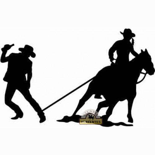 Adesivo Cowgirl Laçando Cowboy Sv2081