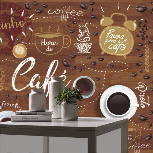 Adesivo Cozinha Decorativo Painel 2x1m Cafe Cafeteria M127